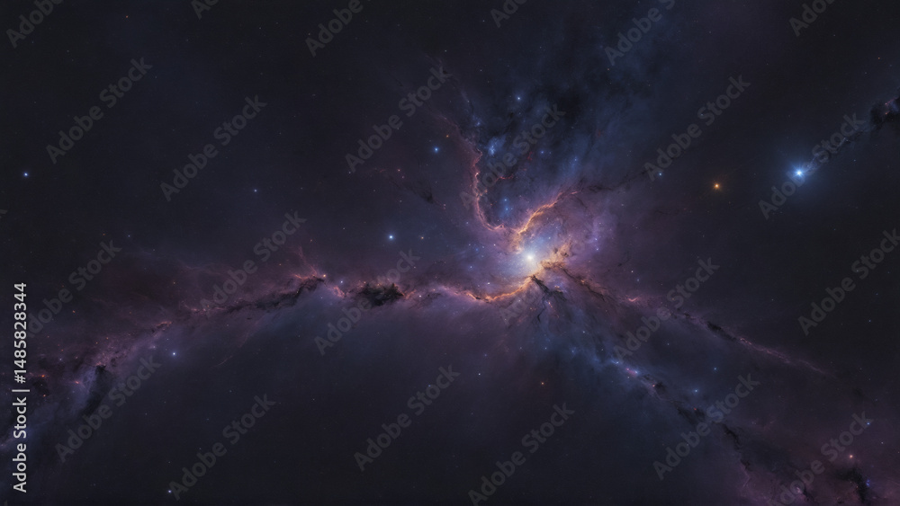 Fototapeta premium Colorful cosmic cloud in deep space with stars