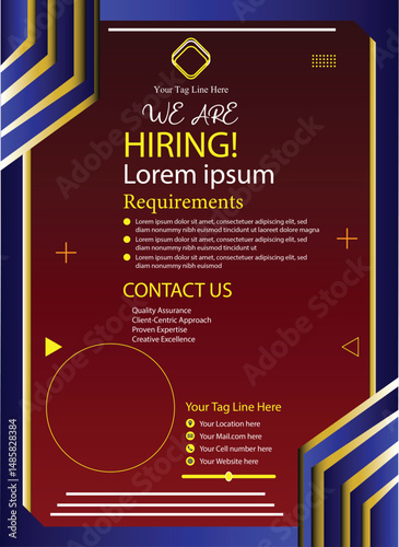 we are hiring social media poster design vector templates