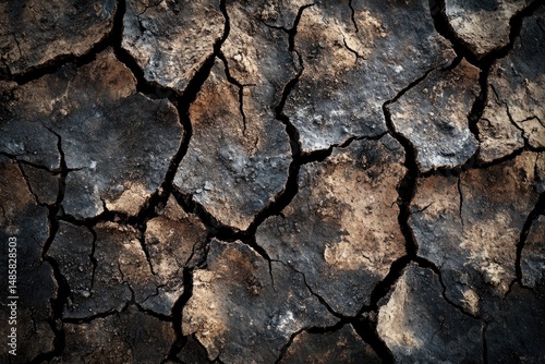 Cracked, dry earth, parched ground