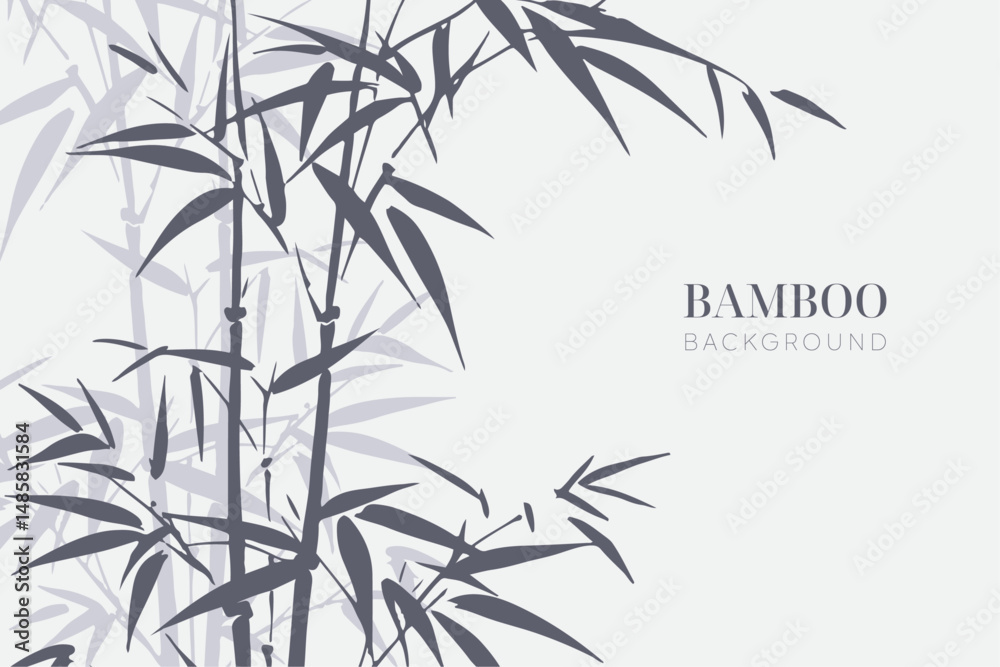 Fototapeta premium hand drawn bamboo forest background illustration