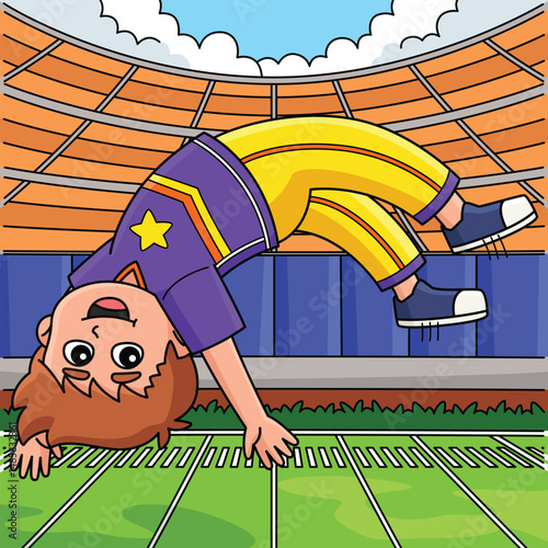 Cheerleading Male Cheerleader Tumbling Colored 