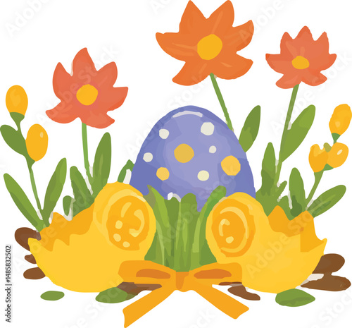 Happy easter day clipart vector design 