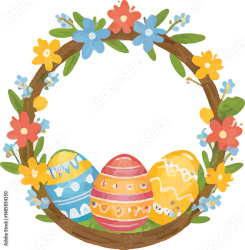Happy easter day clipart vector design 