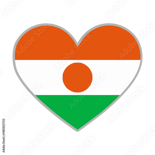 Free Download Niger flag in heart shape. Heart Niger symbol. Vector illustration - GFXLoad