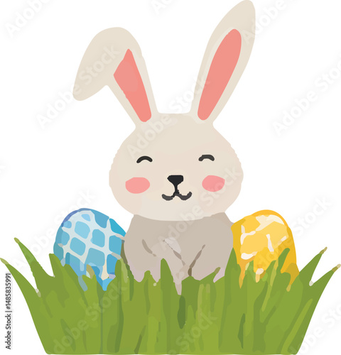 Happy easter day clipart vector design 