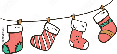 socks hanging on a rope