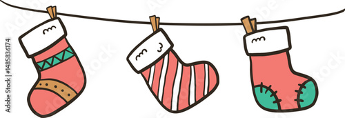 socks hanging on a rope