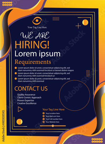 we are hiring social media poster design vector templates