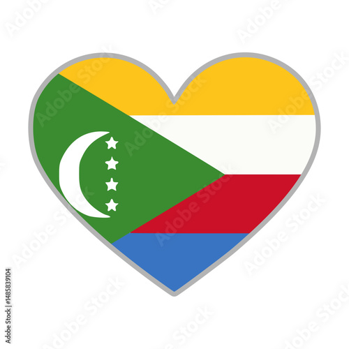 Free Download Comoros flag. Comoros love flag. Comoros flag in heart shape. Love symbol. Vector illustration - GFXLoad