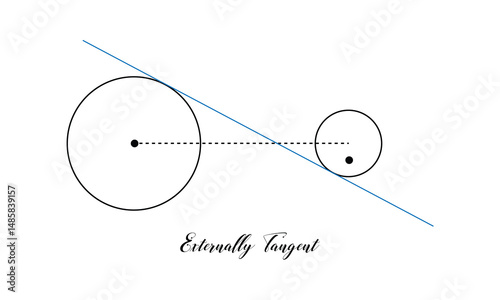 Externally and Internally tangent circles  . Vector Illustration .EPS 10 .