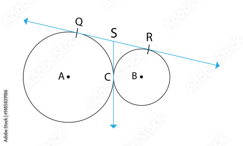 Externally and Internally tangent circles  . Vector Illustration .EPS 10 .