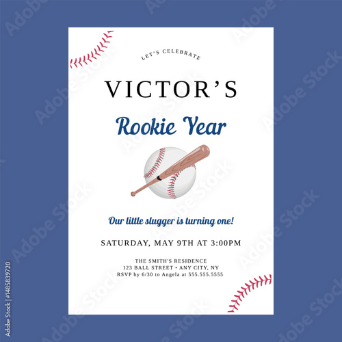 Photography Rookie of the Year Baseball Party Invitation