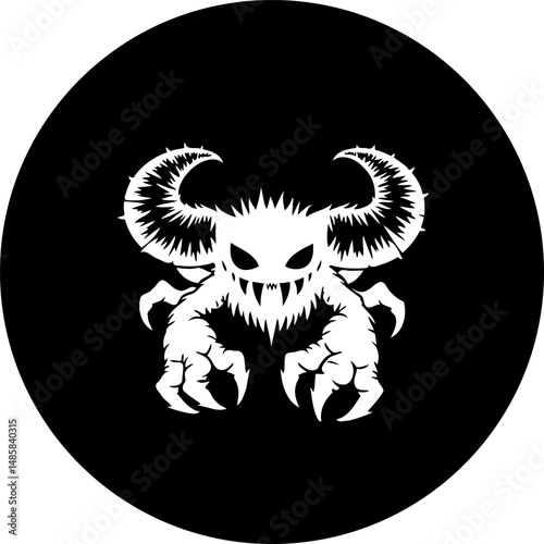 Abstract devilish form in a void, creative illustration with mysterious undertones