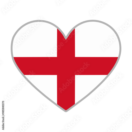 England flag. England love flag. England flag in heart shape. Love symbol. Vector illustration
