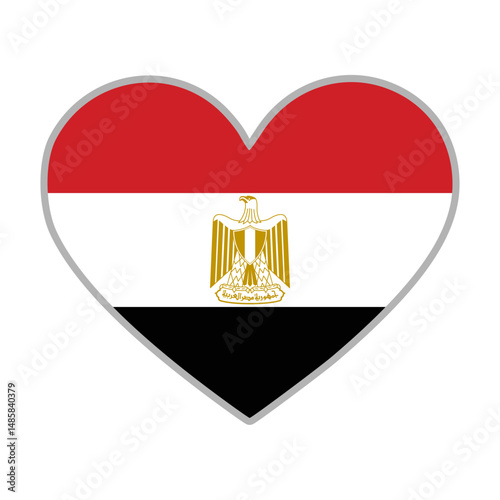 Egypt flag. Egypt love flag. Egypt flag in heart shape. Love symbol. Vector illustration