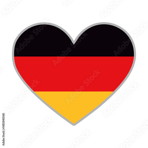 Germany flag. Germany love flag. Germany flag in heart shape. Love symbol. Vector illustration