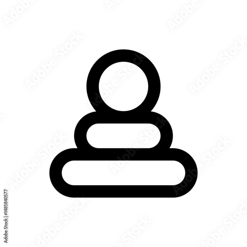 Illustration of a black and white pawn chess piece with rounded shapes and a simple minimalist design style