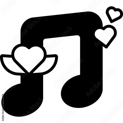 Romantic Music glyph icon