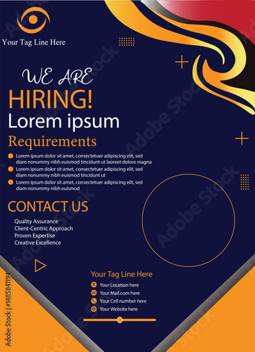 we are hiring social media poster design vector templates