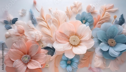abstract floral design in pastel colors for prints postcards or wallpaper ai