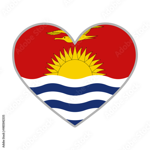 Free Download Kiribati flag. Kiribati love flag. Kiribati flag in heart shape. Love symbol. Vector illustration - GFXLoad