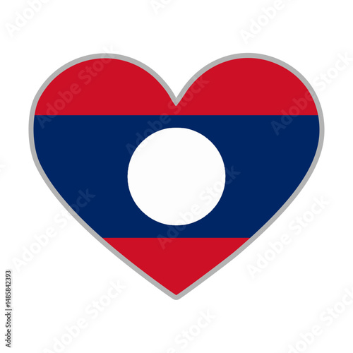 Free Download Laos flag. Laos love flag. Laos flag in heart shape. Love symbol. Vector illustration - GFXLoad