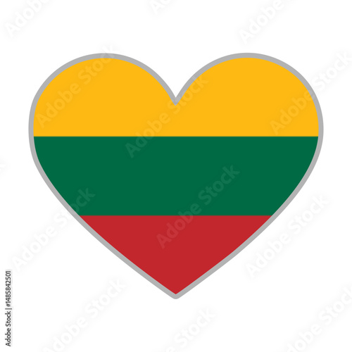 Free Download Lithuania flag. Lithuania love flag. Lithuania flag in heart shape. Love symbol. Vector illustration - GFXLoad