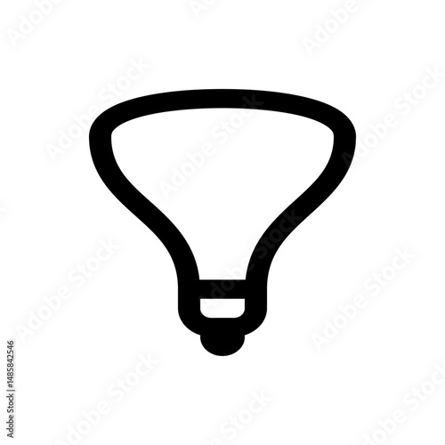 Illustration of a stylized lightbulb with a thick black outline on a white background in simple design
