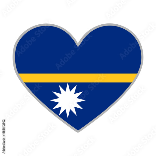 Nauru flag. Nauru love flag. Nauru flag in heart shape. Love symbol. Vector illustration.

