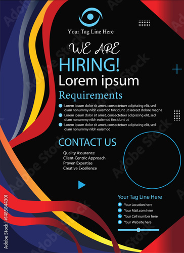 we are hiring social media poster design vector templates
