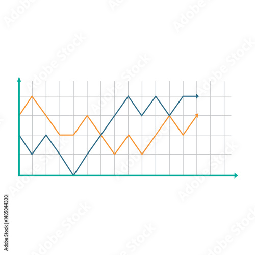 Growing line graph chart