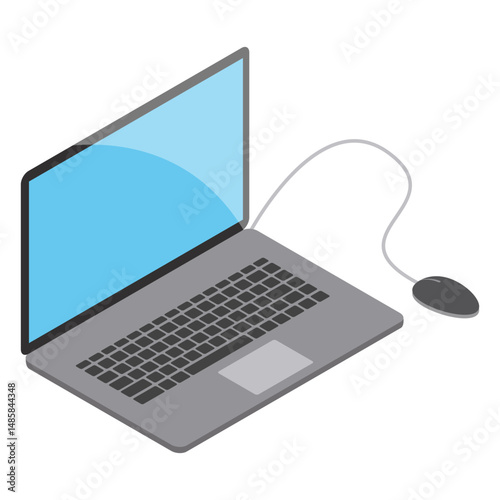 Isomeric laptop with mouse