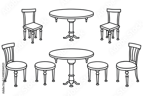 Dining Table Spacious Family Line art