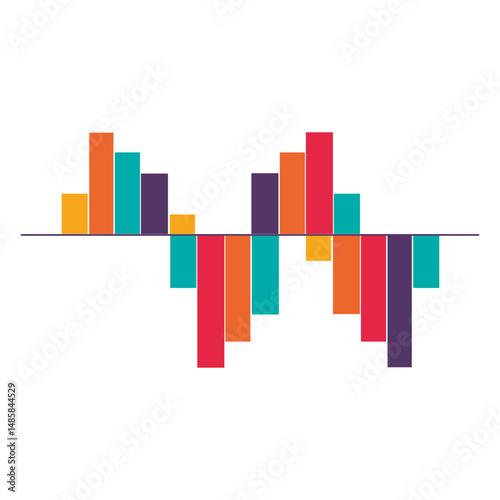 Two sided colorful bar graph