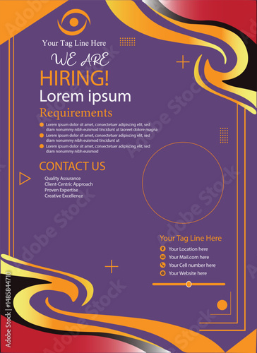 we are hiring social media poster design vector templates