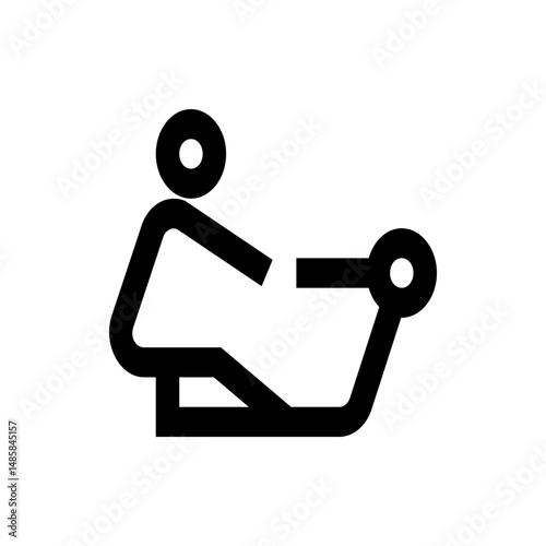 Silhouette of a person using a leg press machine in a gym for exercise and strength training workout equipment