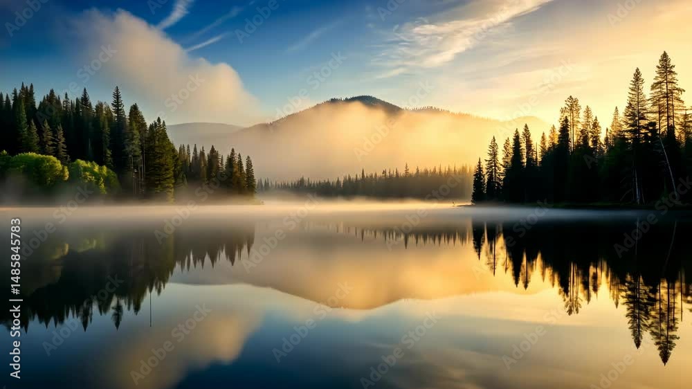 Sunrise Mist on a Serene Lake A Tranquil Nature Timelapse Sunrise Mist on a Serene Lake A Tranquil Nature Timelapse