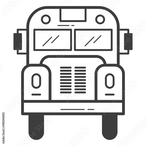 School bus front view stroke