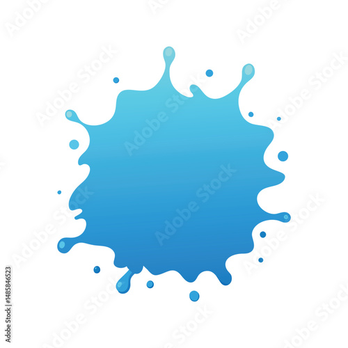 Water splash vector illustration. Realistic blue liquid splash, clean fresh water motion, isolated fluid drop design.

