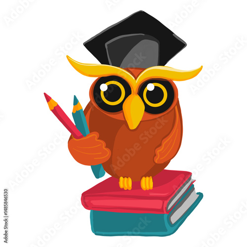 Graduate owl illustration