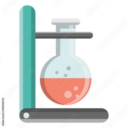 Flask bead bubble liquid fluid rack support illustration