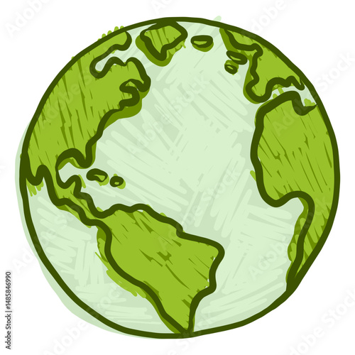 Planet earth globe america africa flat