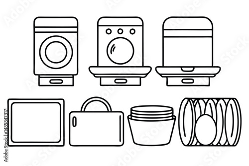 Dishwashers Compact Space Saver Line art