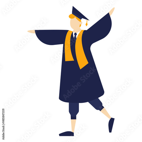 Graduate cheering basic illustration