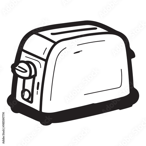 Toaster line art silhouette vector illustration, Toaster Vector icon
