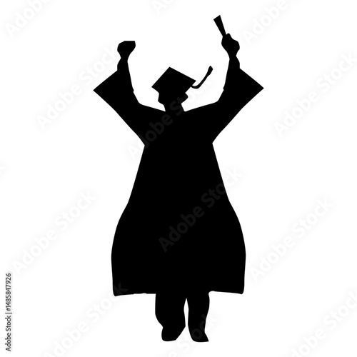 Graduate graduating student square academic cap silhouette
