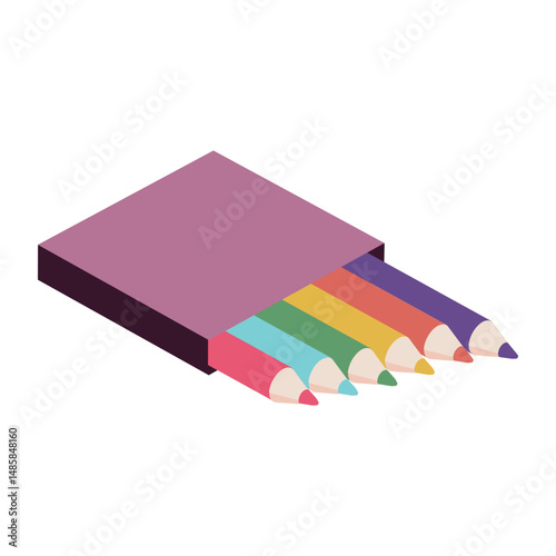 Pencil box color colour flat