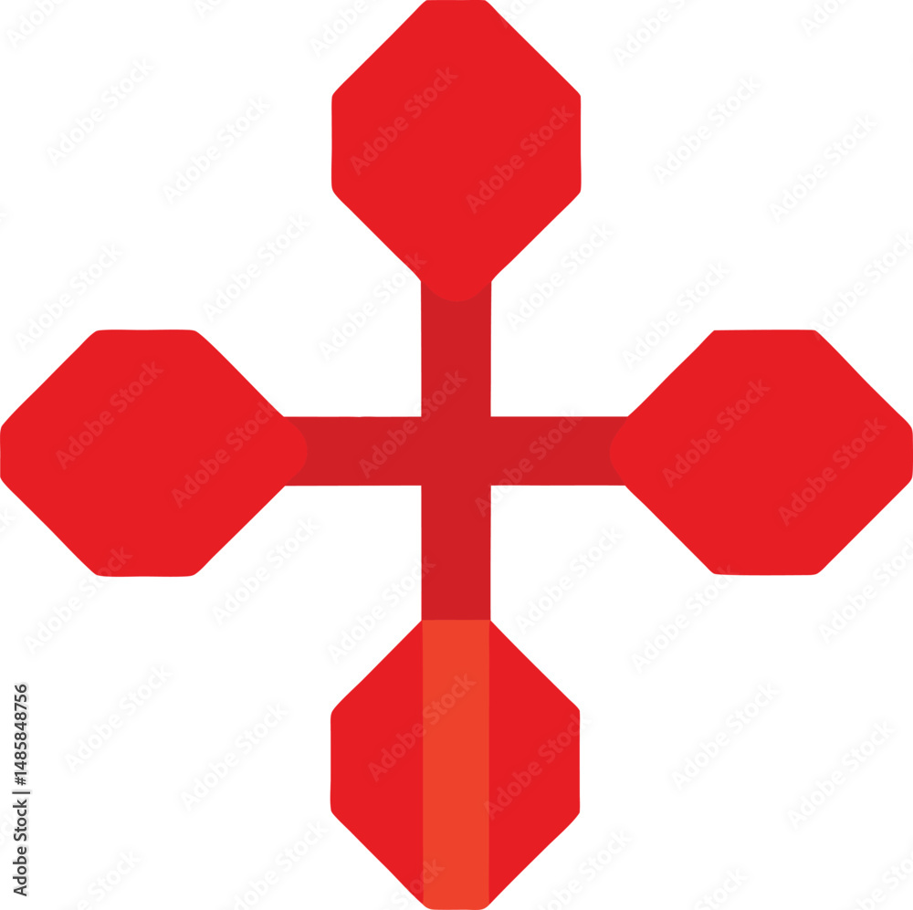 Obraz premium red cross on white background