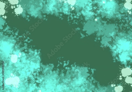 Abstract Splashed Emerald Watercolour Background