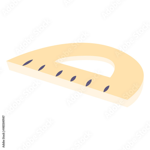Protractor measuring instrument flat icon